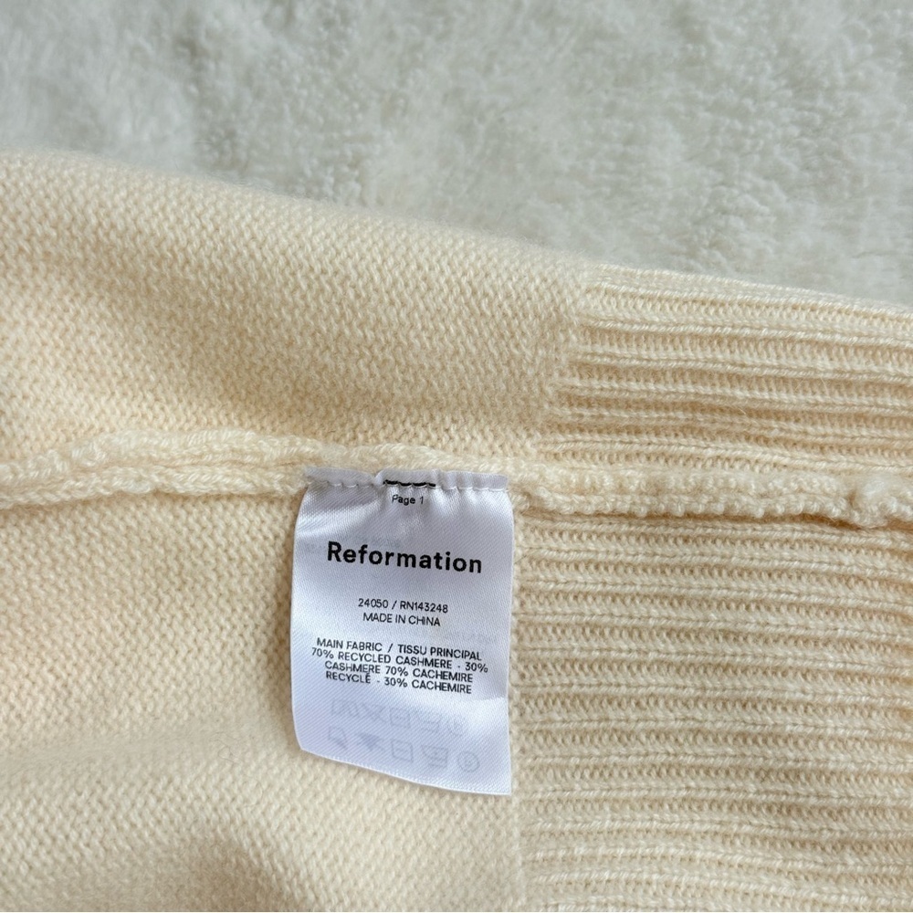 Reformation Varenne Cashmere Cream Color Sleeveless Short Top M - Picture 9 of 10